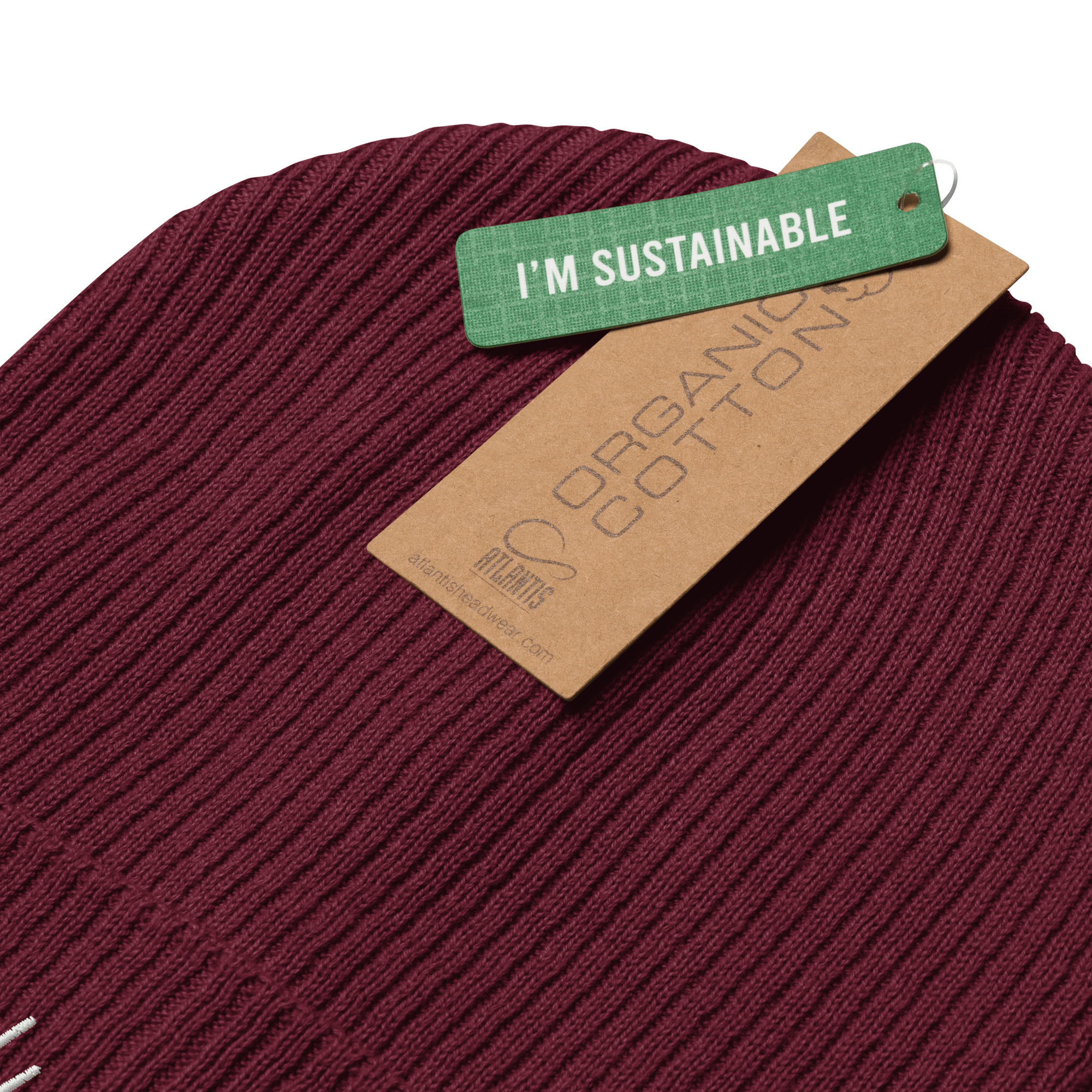 Embroidered Delulu | Organic Cotton Ribbed Beanie - Heartland Stitch