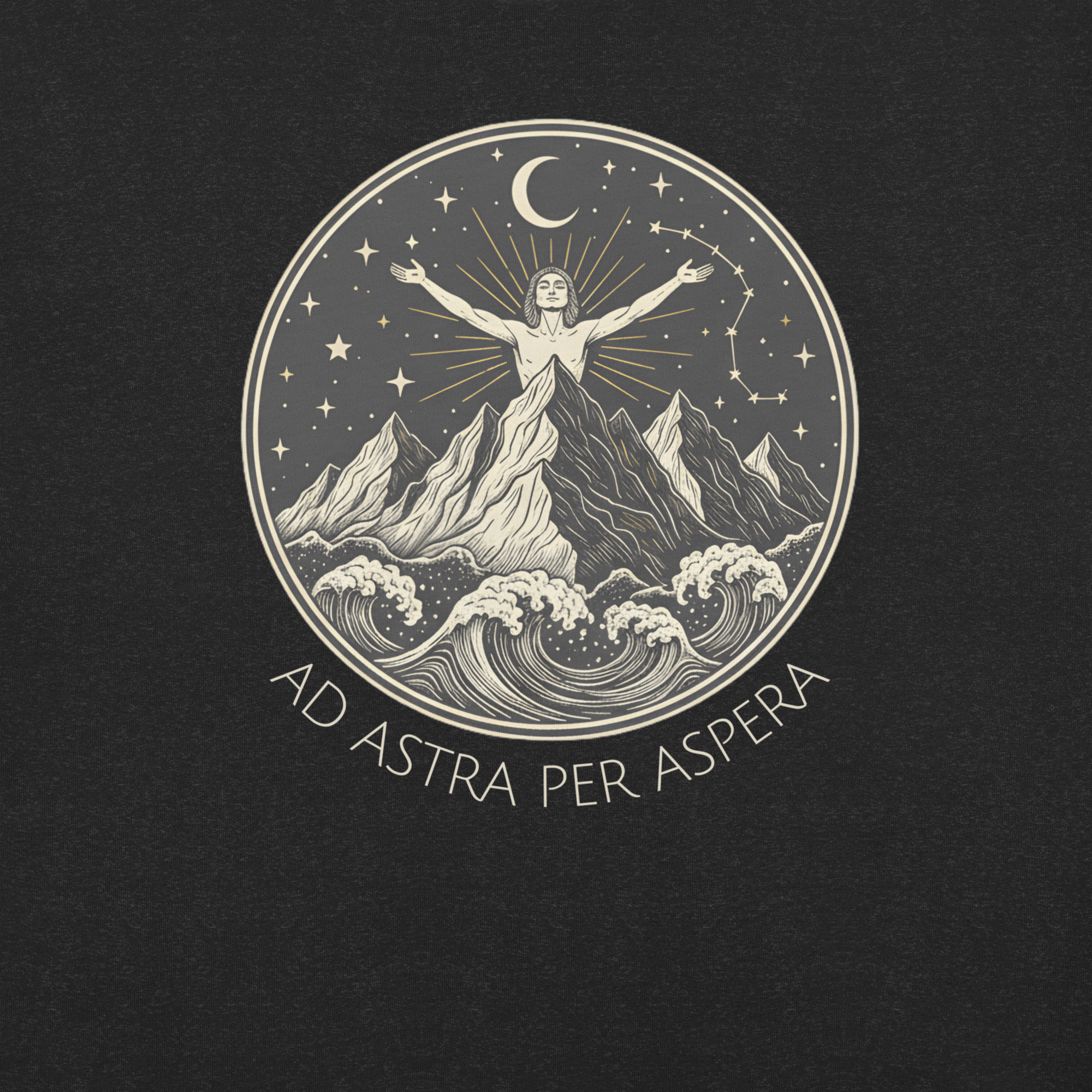 "Ad Astra Per Aspera" Aesthetic T-Shirt | Bella+Canvas Soft Tee | Celestial Wanderlust Graphic - Heartland Stitch