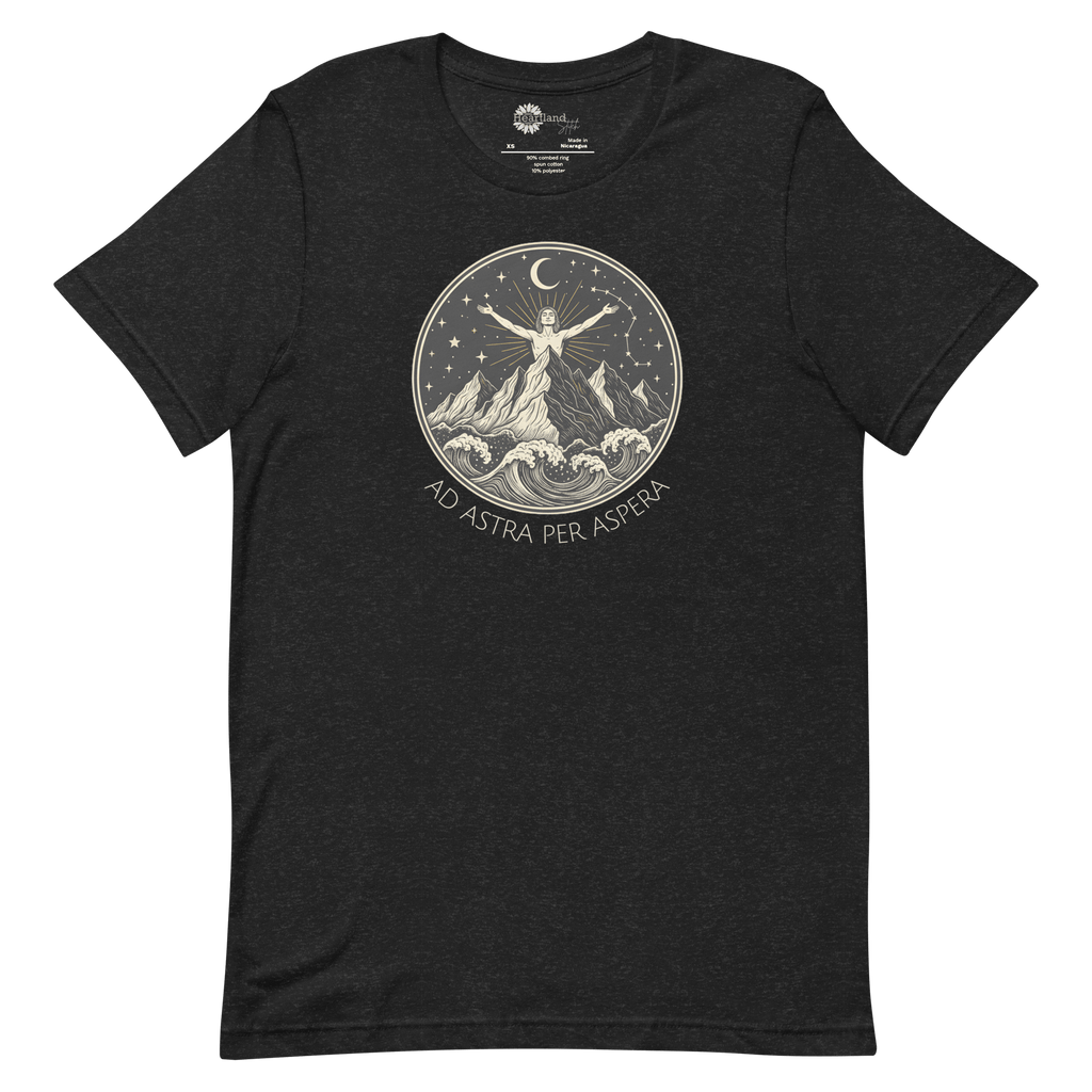 "Ad Astra Per Aspera" Aesthetic T-Shirt | Bella+Canvas Soft Tee | Celestial Wanderlust Graphic - Heartland Stitch