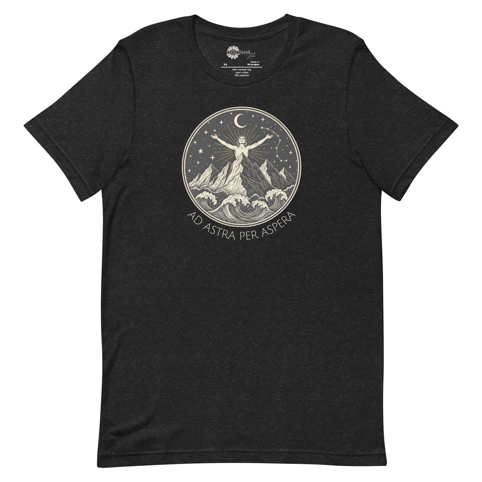 "Ad Astra Per Aspera" Aesthetic T-Shirt | Bella+Canvas Soft Tee | Celestial Wanderlust Graphic - Heartland Stitch