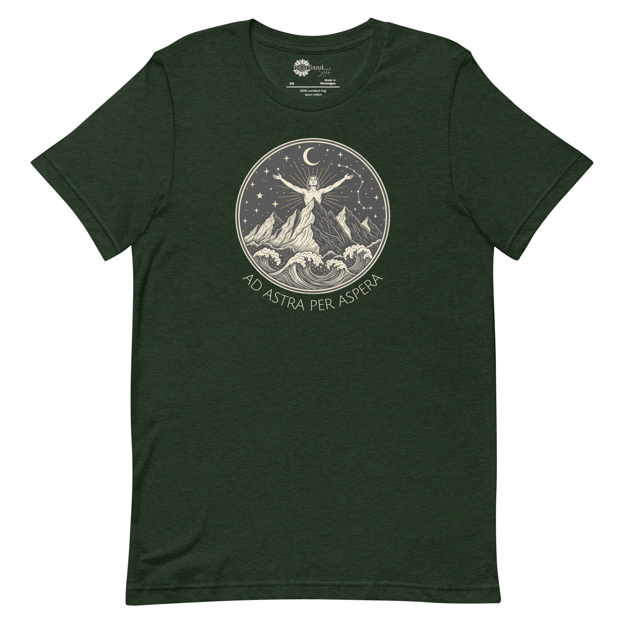 "Ad Astra Per Aspera" Aesthetic T-Shirt | Bella+Canvas Soft Tee | Celestial Wanderlust Graphic - Heartland Stitch