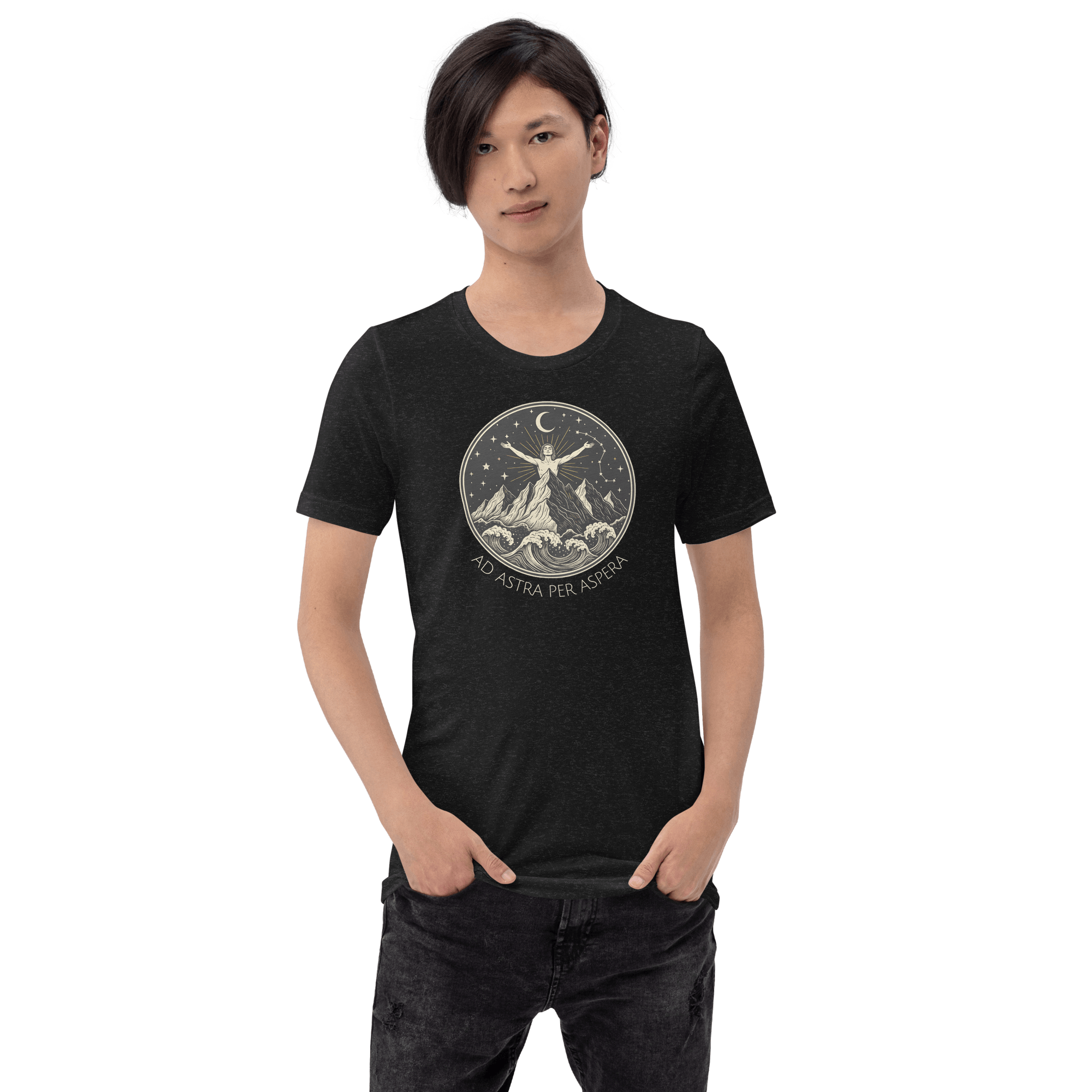 "Ad Astra Per Aspera" Aesthetic T-Shirt | Bella+Canvas Soft Tee | Celestial Wanderlust Graphic - Heartland Stitch