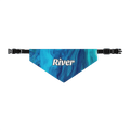Azure Flow Personalized Pet Bandana with Built - in Adjustable Collar - Heartland Stitch