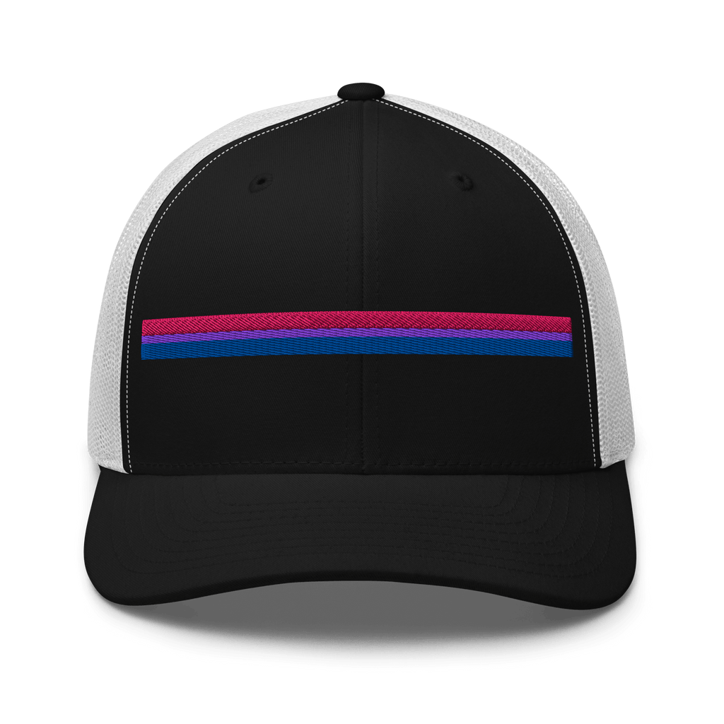 Bisexual Pride Stripe Trucker Hat - Heartland Stitch