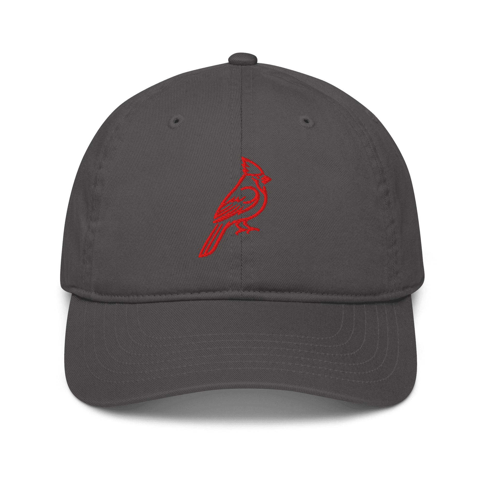 Cardinal Outline Organic Dad Hat - Heartland Stitch