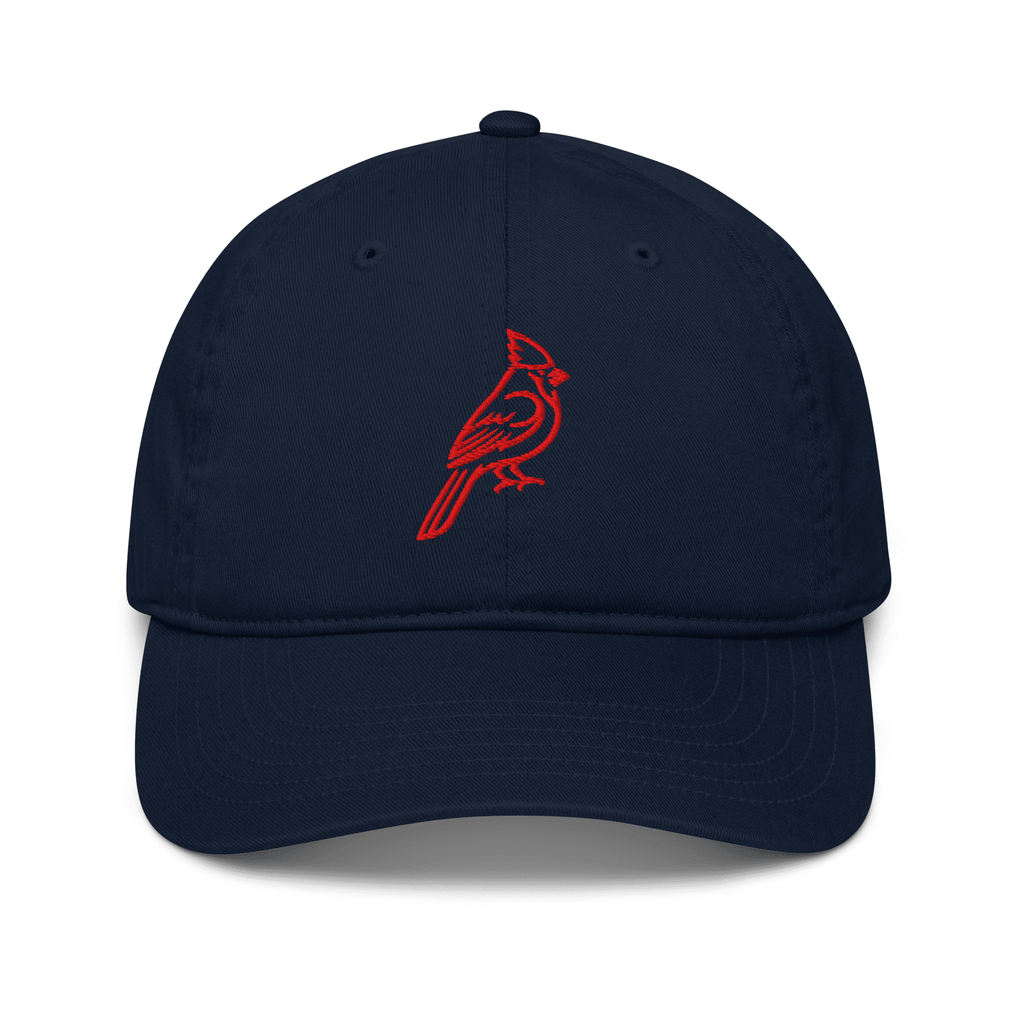 Cardinal Outline Organic Dad Hat - Heartland Stitch