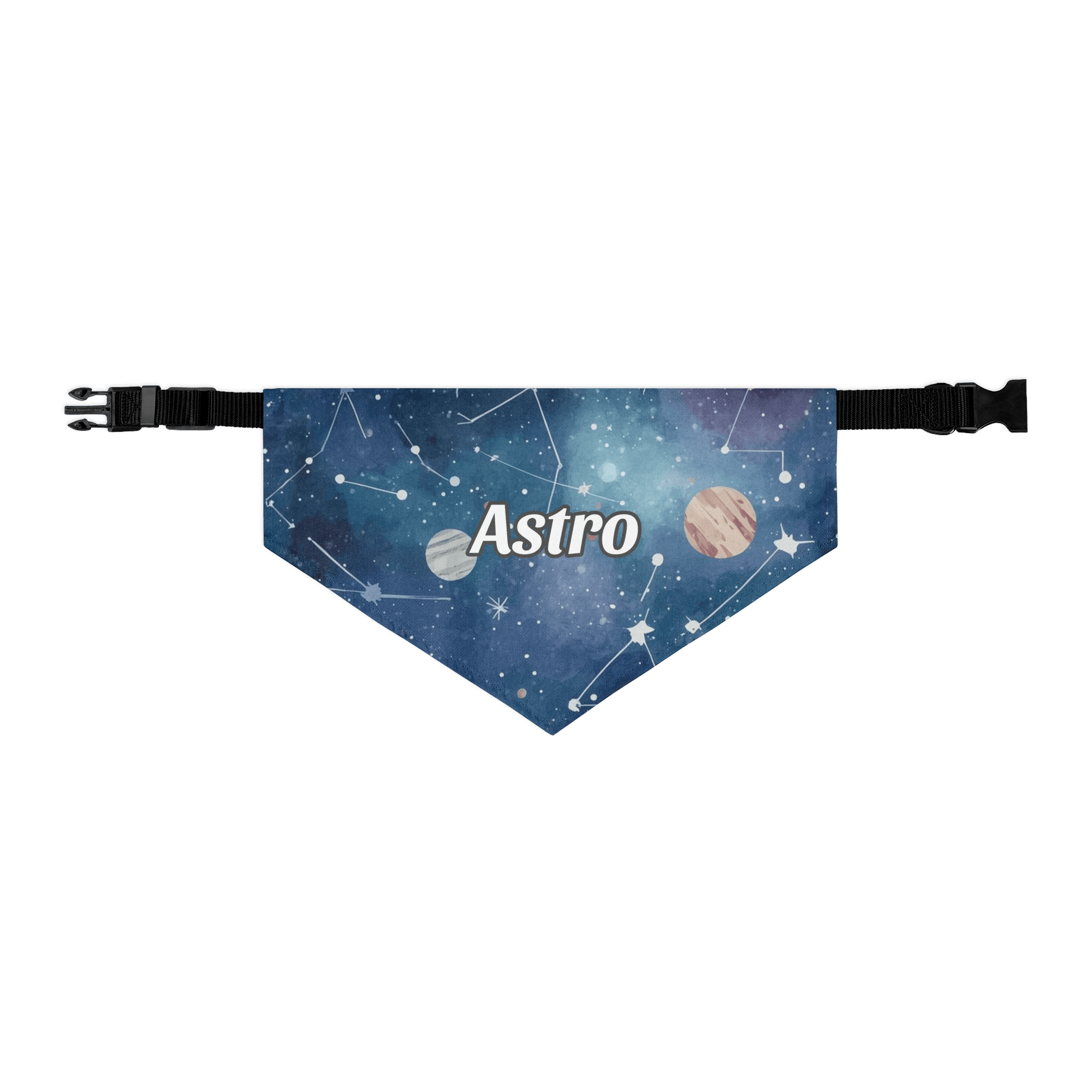 Celestial Explorer Personalized Pet Bandana with Adjustable Buckle Collar - Heartland Stitch