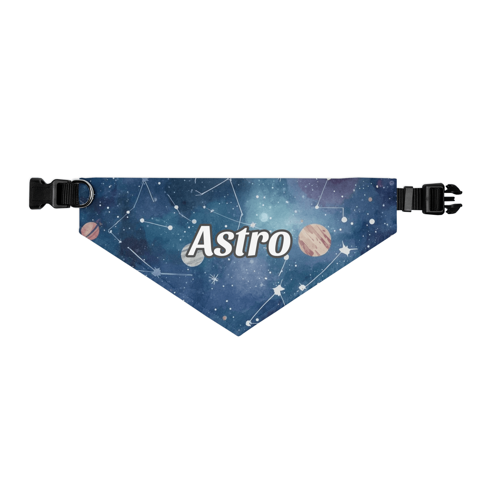 Celestial Explorer Personalized Pet Bandana with Adjustable Buckle Collar - Heartland Stitch