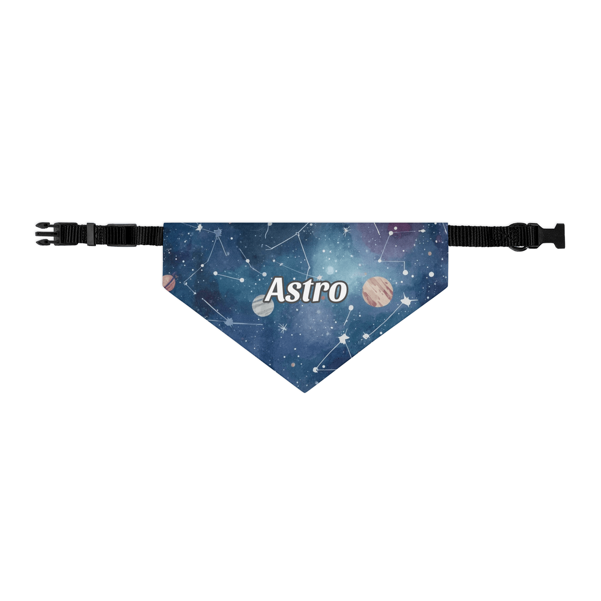 Celestial Explorer Personalized Pet Bandana with Adjustable Buckle Collar - Heartland Stitch