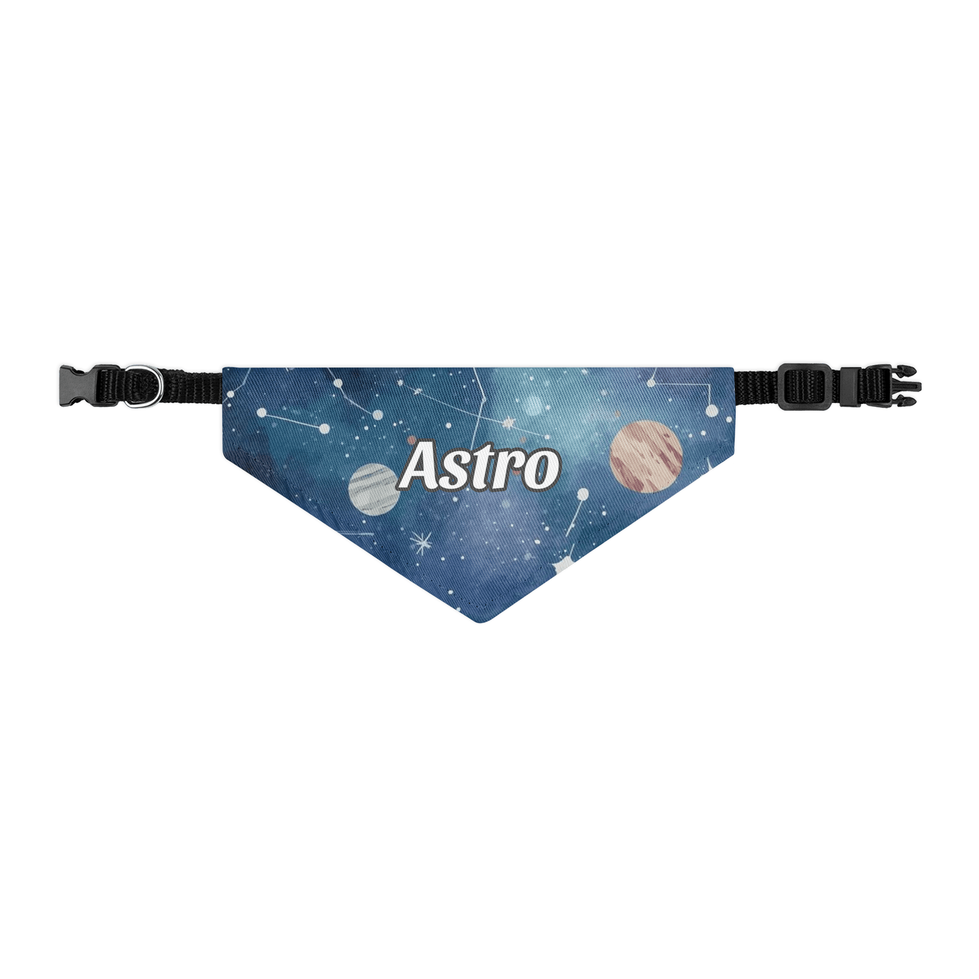 Celestial Explorer Personalized Pet Bandana with Adjustable Buckle Collar - Heartland Stitch