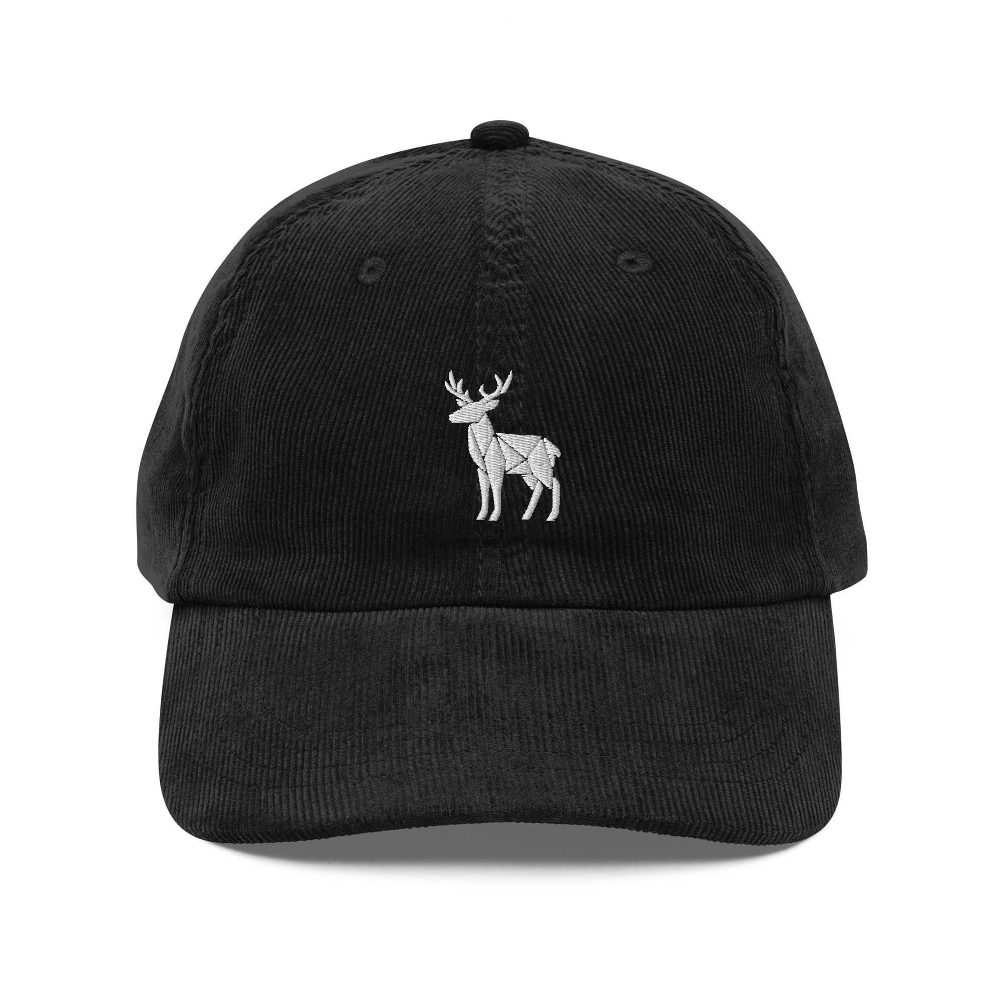 Corduroy Hat | Embroidered Geometric Deer Cap | Minimalist Outdoor Style - Heartland Stitch