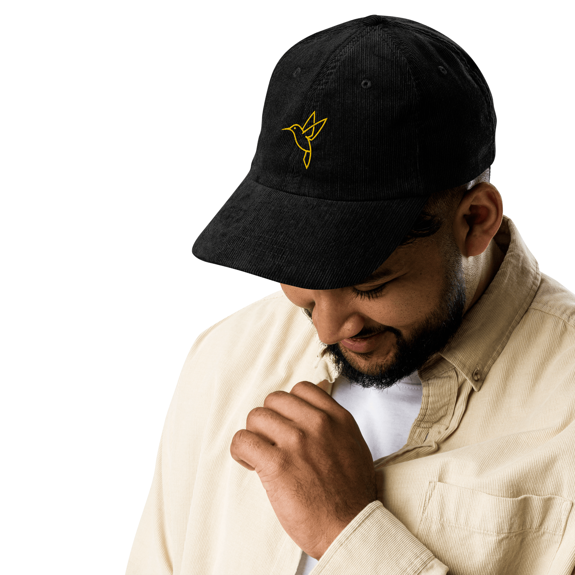 Corduroy Hat | Embroidered Hummingbird Cap | Minimalist Nature Gift - Heartland Stitch
