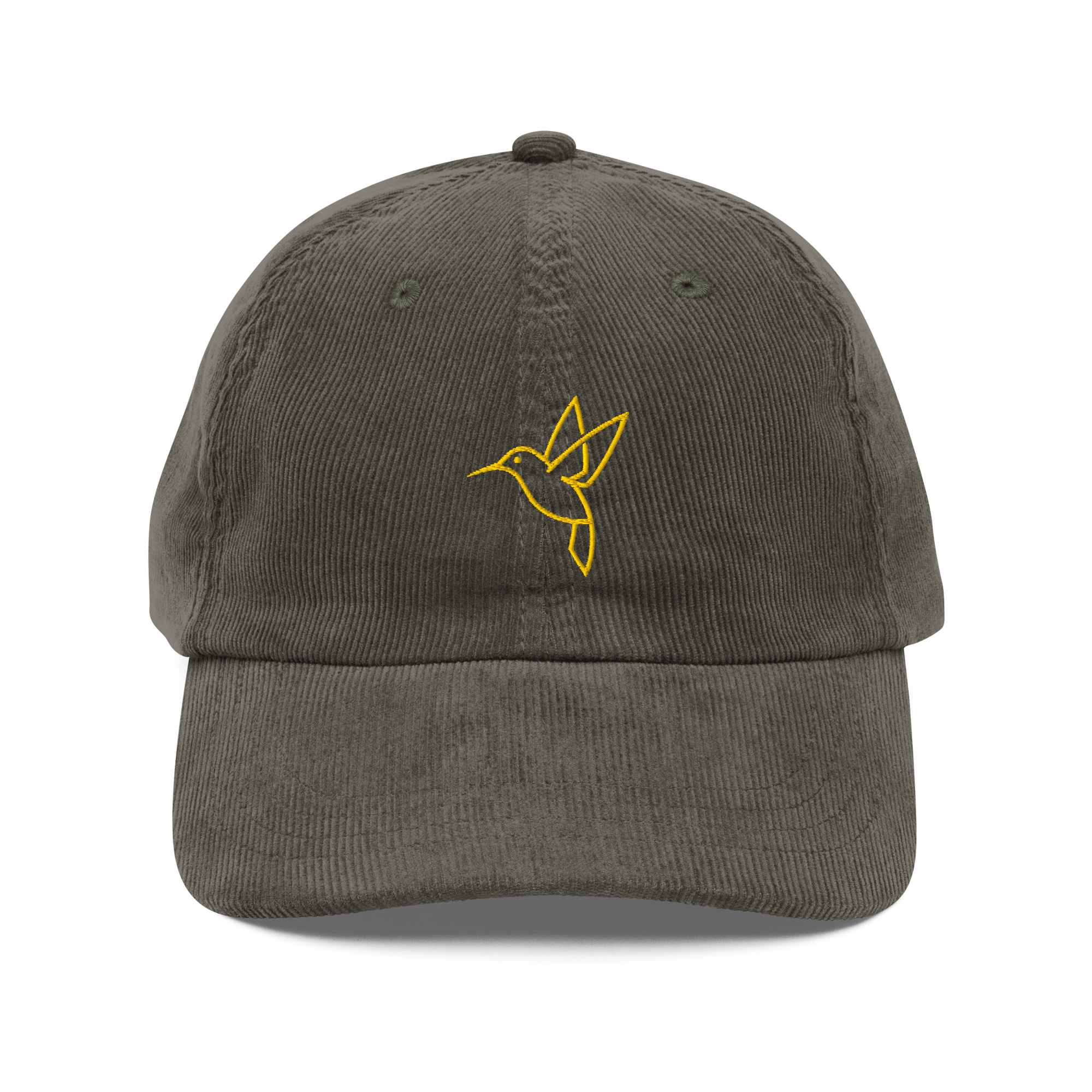 Corduroy Hat | Embroidered Hummingbird Cap | Minimalist Nature Gift - Heartland Stitch