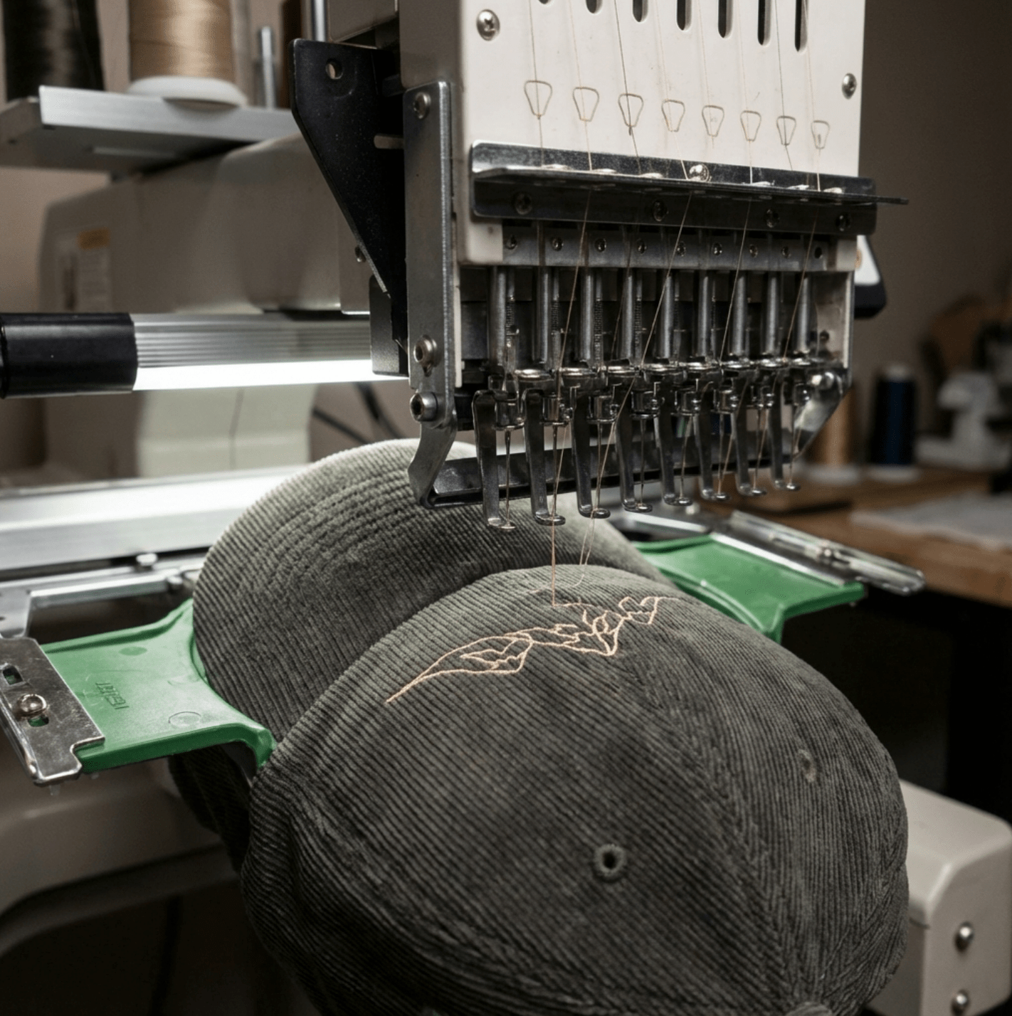Corduroy Hat | Embroidered Mountain Line Art Cap | Minimalist Outdoor Gift - Heartland Stitch