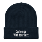 Custom Embroidered Beanie | NO MINIMUM Order | Personalized Text Beanie | Organic Cotton - Heartland Stitch