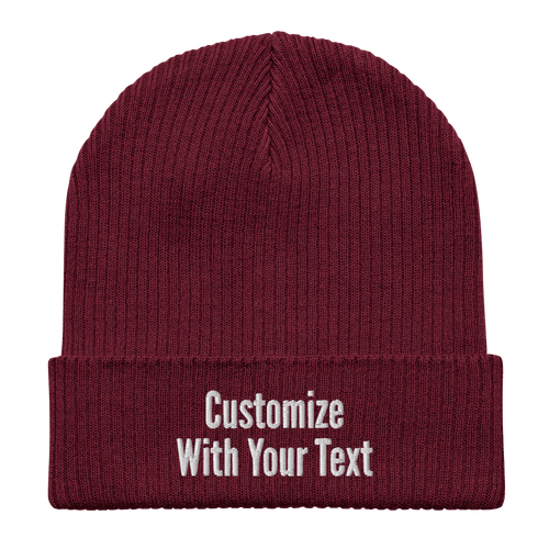 Custom Embroidered Beanie | NO MINIMUM Order | Personalized Text Beanie | Organic Cotton - Heartland Stitch