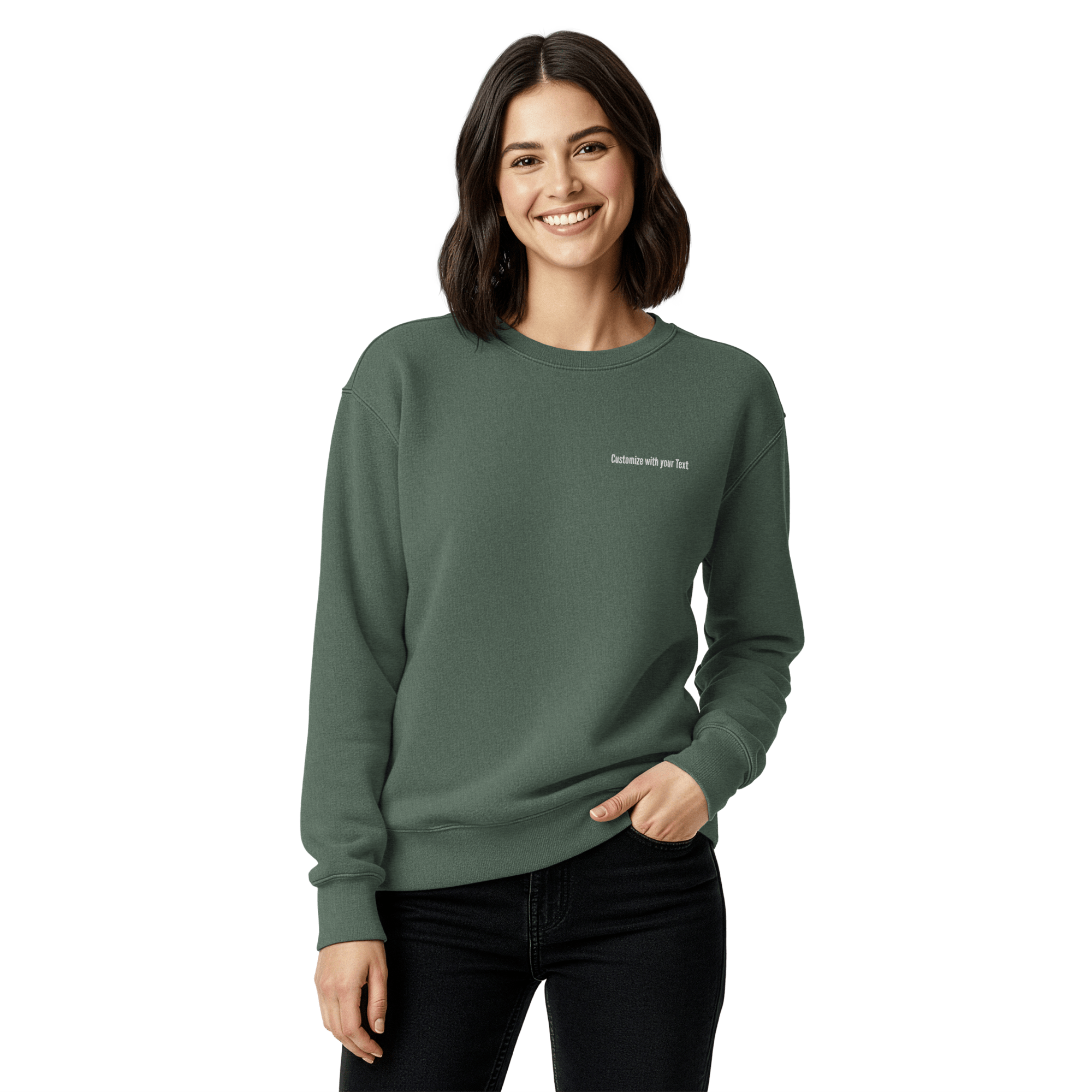 Custom Embroidered Comfort Colors Sweatshirt | NO MINIMUM Order | Vintage Crewneck - Heartland Stitch