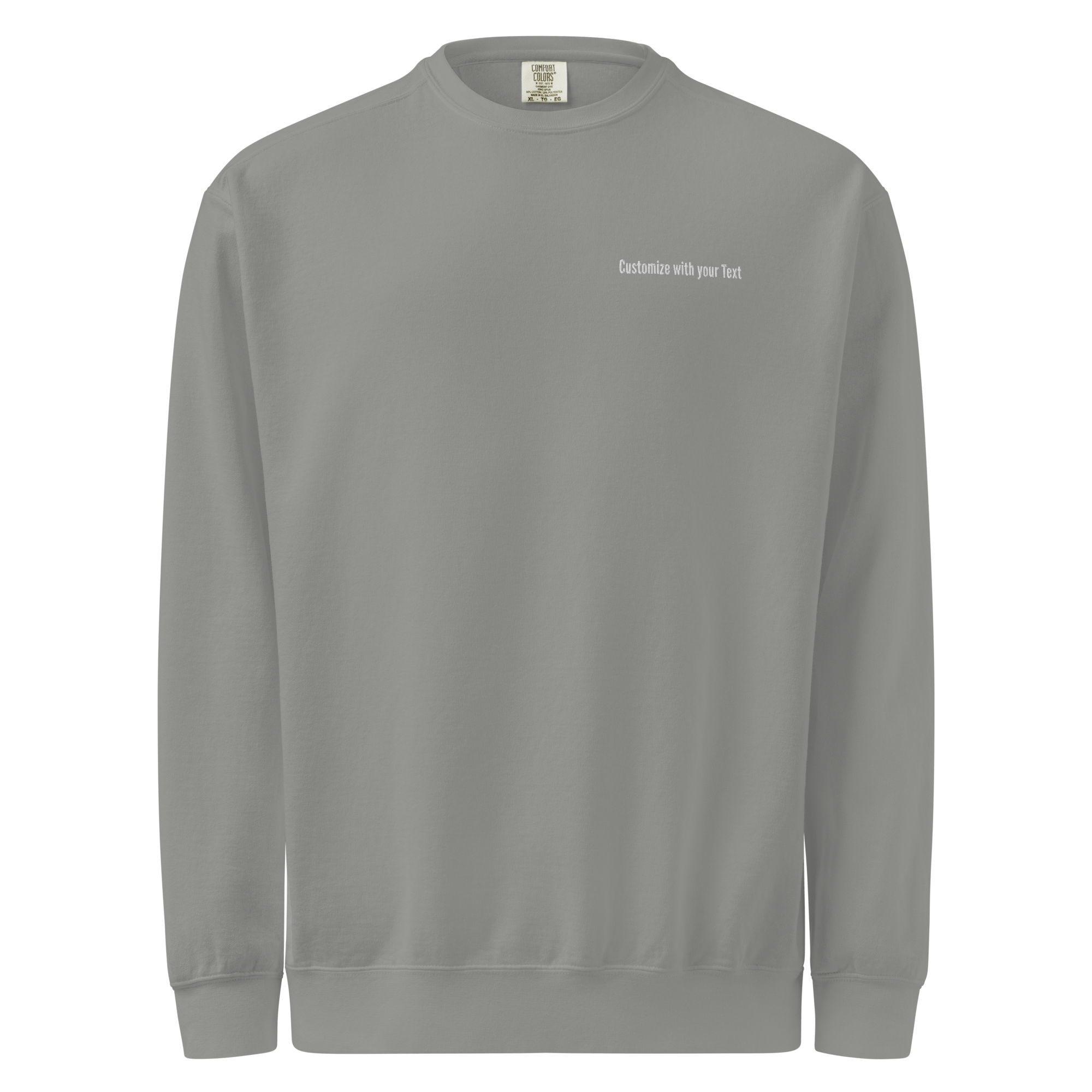 Custom Embroidered Comfort Colors Sweatshirt | NO MINIMUM Order | Vintage Crewneck - Heartland Stitch