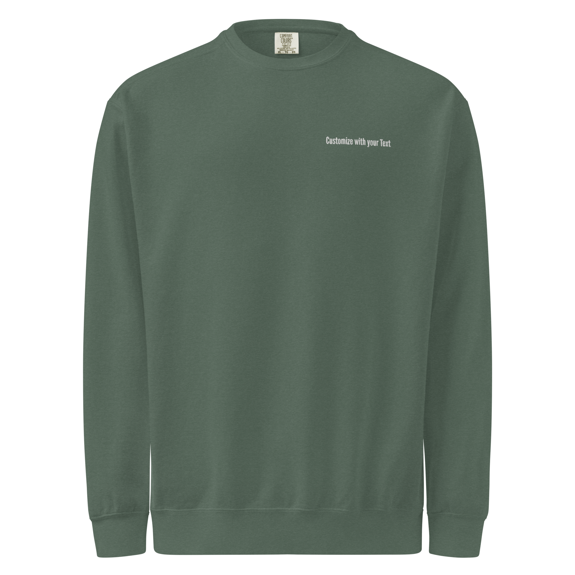 Custom Embroidered Comfort Colors Sweatshirt | NO MINIMUM Order | Vintage Crewneck - Heartland Stitch