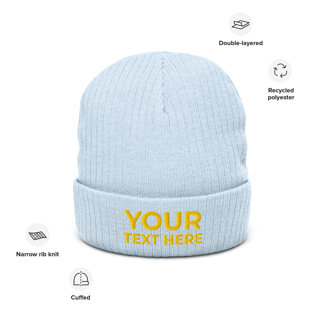 Custom Embroidered Ribbed Knit Beanie - Heartland Stitch