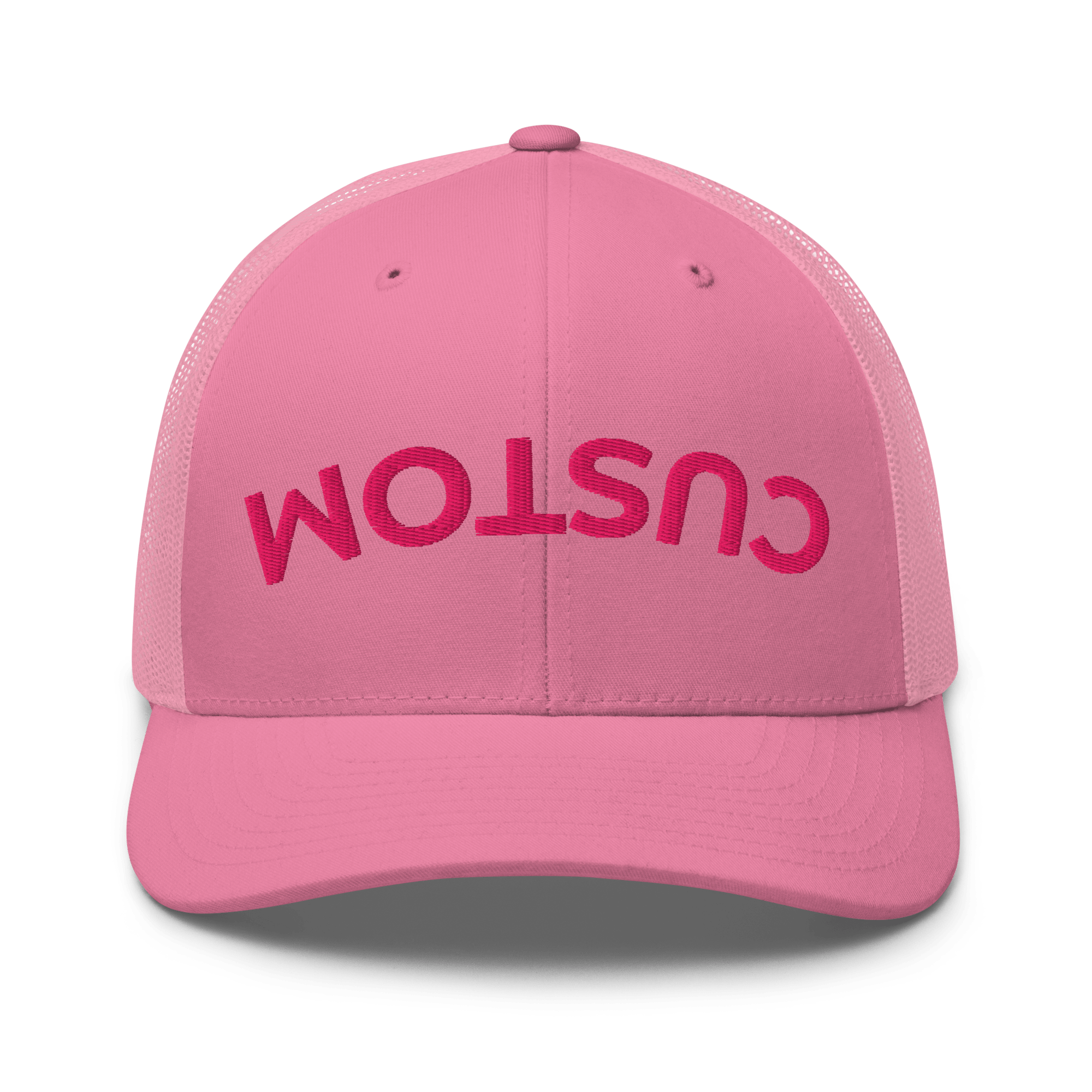 Custom Upside Down Embroidered Trucker Hat - Heartland Stitch