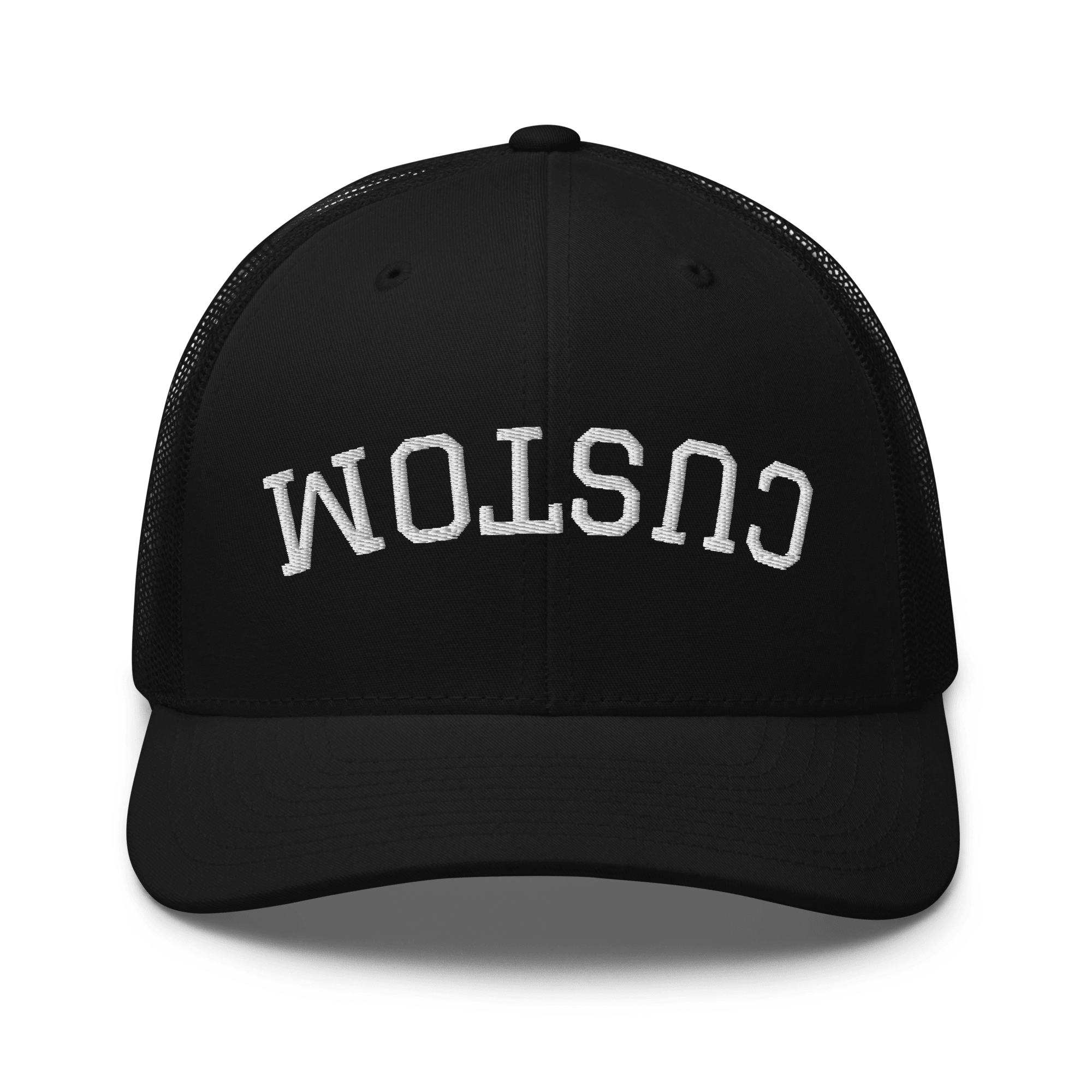 Custom Upside Down Embroidered Trucker Hat - Heartland Stitch