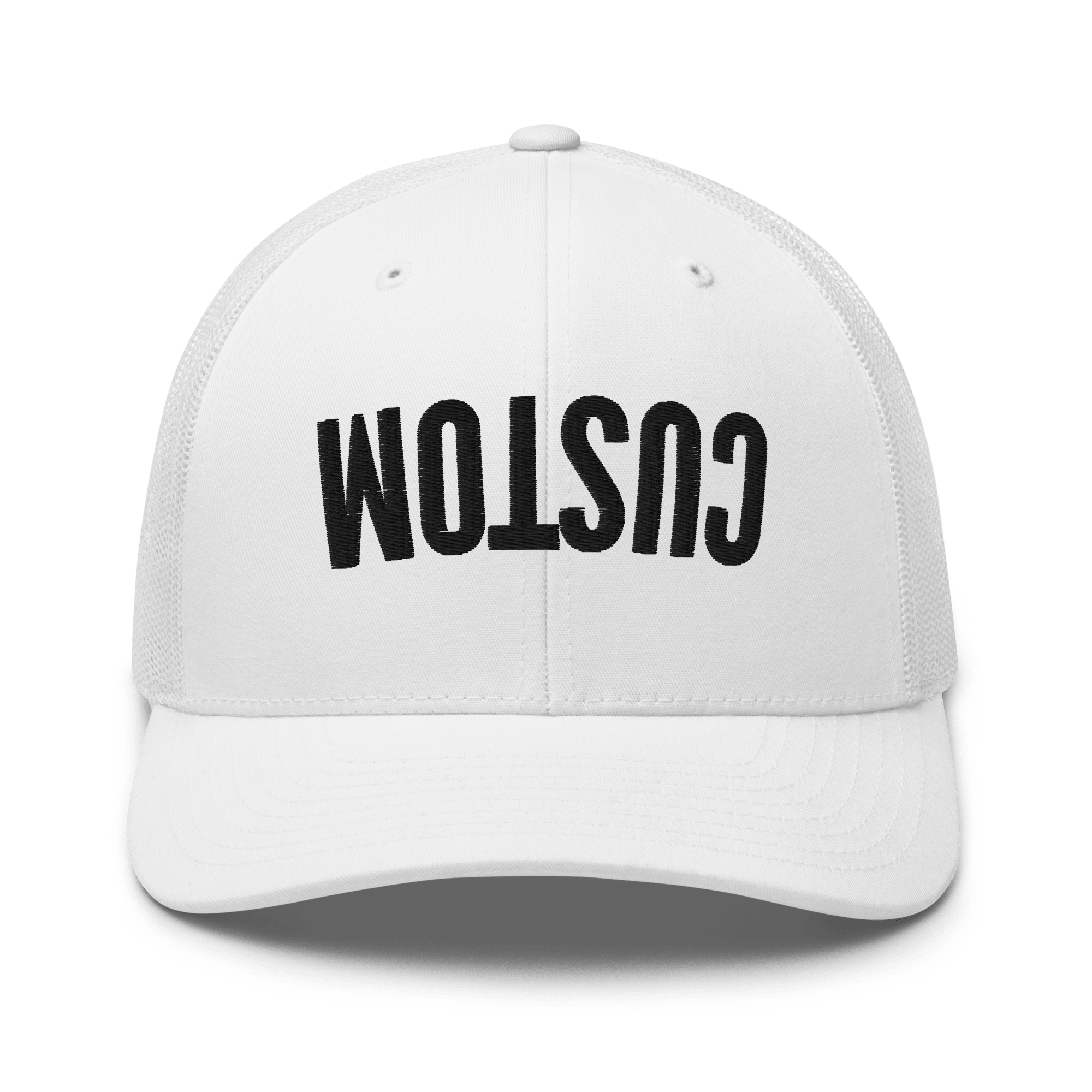 Custom Upside Down Embroidered Trucker Hat - Heartland Stitch