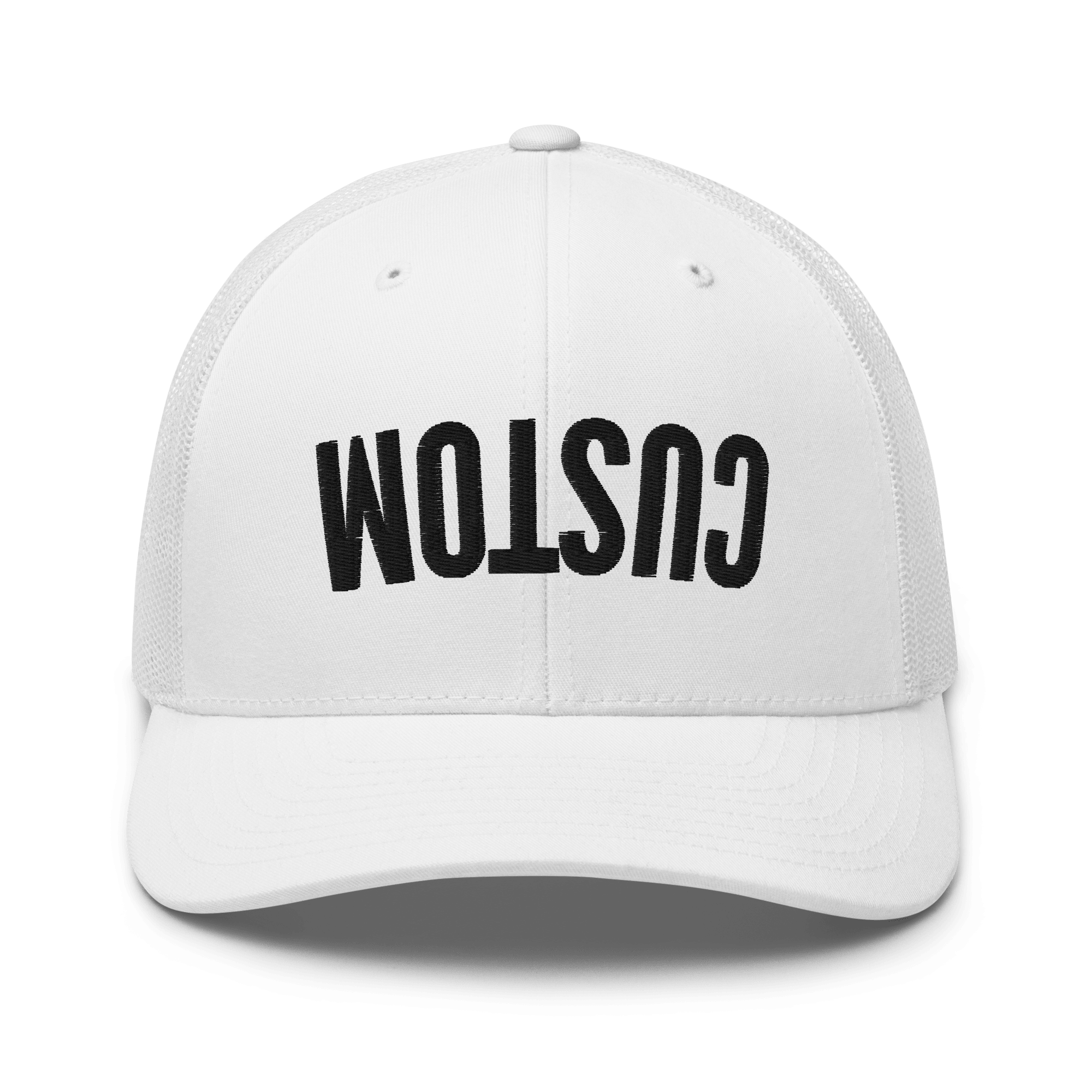 Custom Upside Down Embroidered Trucker Hat - Heartland Stitch