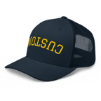 Custom Upside Down Embroidered Trucker Hat - Heartland Stitch