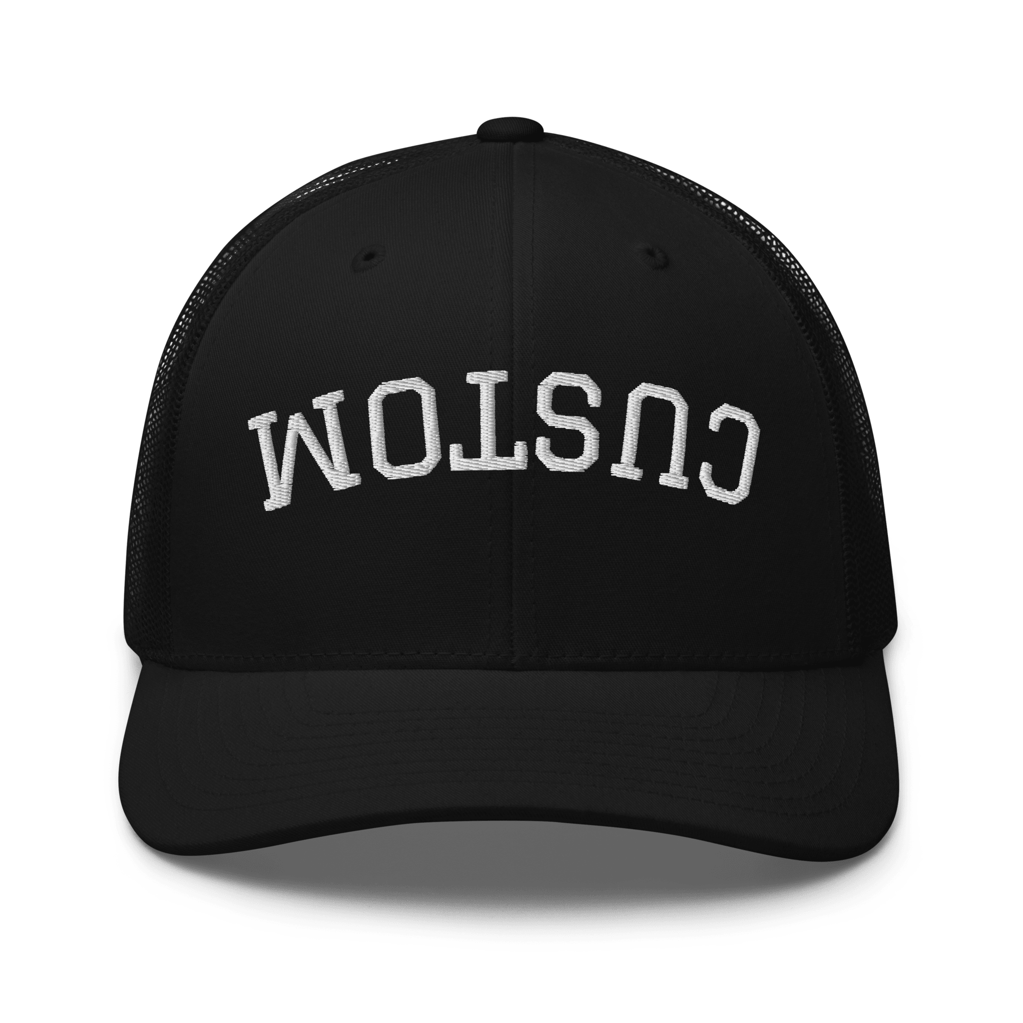 Custom Upside Down Embroidered Trucker Hat - Heartland Stitch
