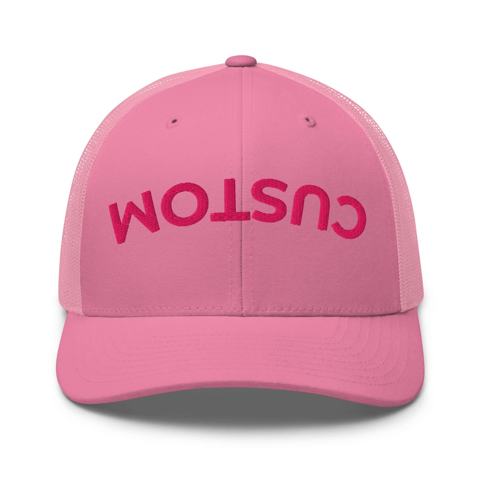 Custom Upside Down Embroidered Trucker Hat - Heartland Stitch