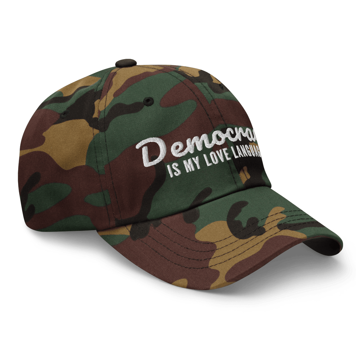 Democracy Is My Love Language Dad Hat - Heartland Stitch