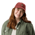 Embroidered Coffee Cup Corduroy Hat | Vintage Style Cozy Cap | Coffee Lover Gift - Heartland Stitch