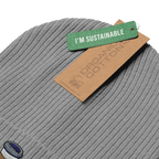 Embroidered Coffee Cup | Organic Cotton Ribbed Beanie - Heartland Stitch