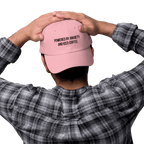 Embroidered Dad Hat | "Powered By Anxiety and Iced Coffee" Funny Mental Health Cap - Heartland Stitch