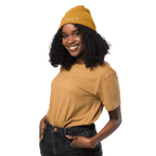 Embroidered Delulu | Organic Cotton Ribbed Beanie - Heartland Stitch