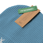 Embroidered Geometric Deer | Organic Cotton Ribbed Beanie - Heartland Stitch
