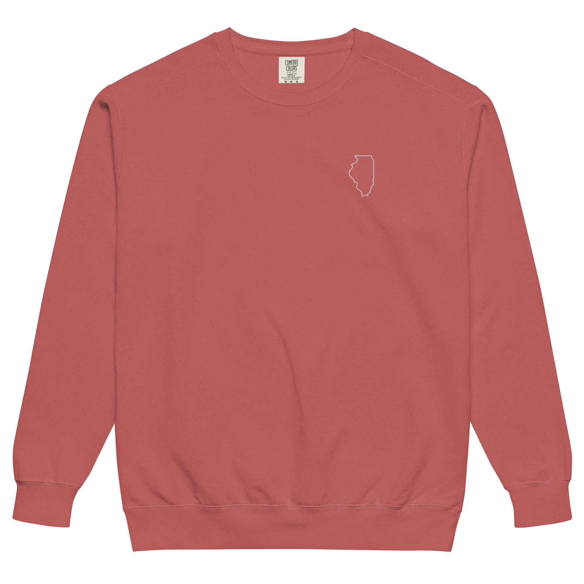 Embroidered ILLINOIS State Outline Sweatshirt | COMFORT COLORS Crewneck - Heartland Stitch