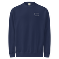 Embroidered IOWA State Outline Sweatshirt | Minimalist IA Pride Comfort Colors Crewneck - Heartland Stitch