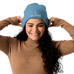 Embroidered Let It Snow | Organic Cotton Ribbed Beanie - Heartland Stitch
