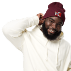 Embroidered Wichita Flag | Organic Cotton Ribbed Beanie - Heartland Stitch