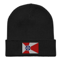 Embroidered Wichita Flag | Organic Cotton Ribbed Beanie - Heartland Stitch