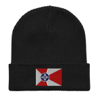 Embroidered Wichita Flag | Organic Cotton Ribbed Beanie - Heartland Stitch