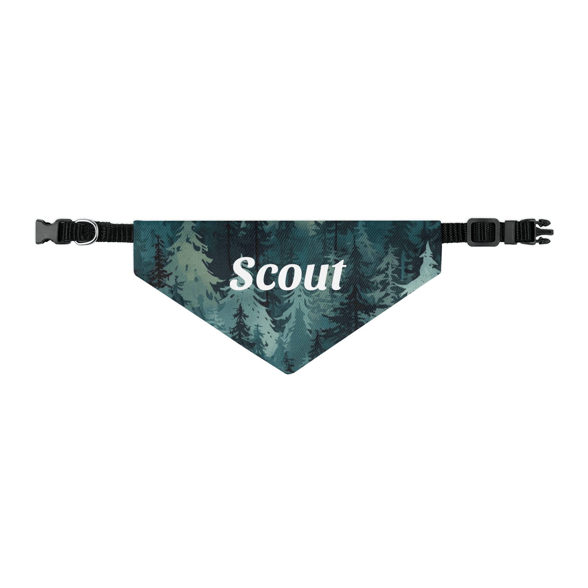 Enchanted Forest Personalized Pet Bandana with Built - In Collar - Heartland Stitch