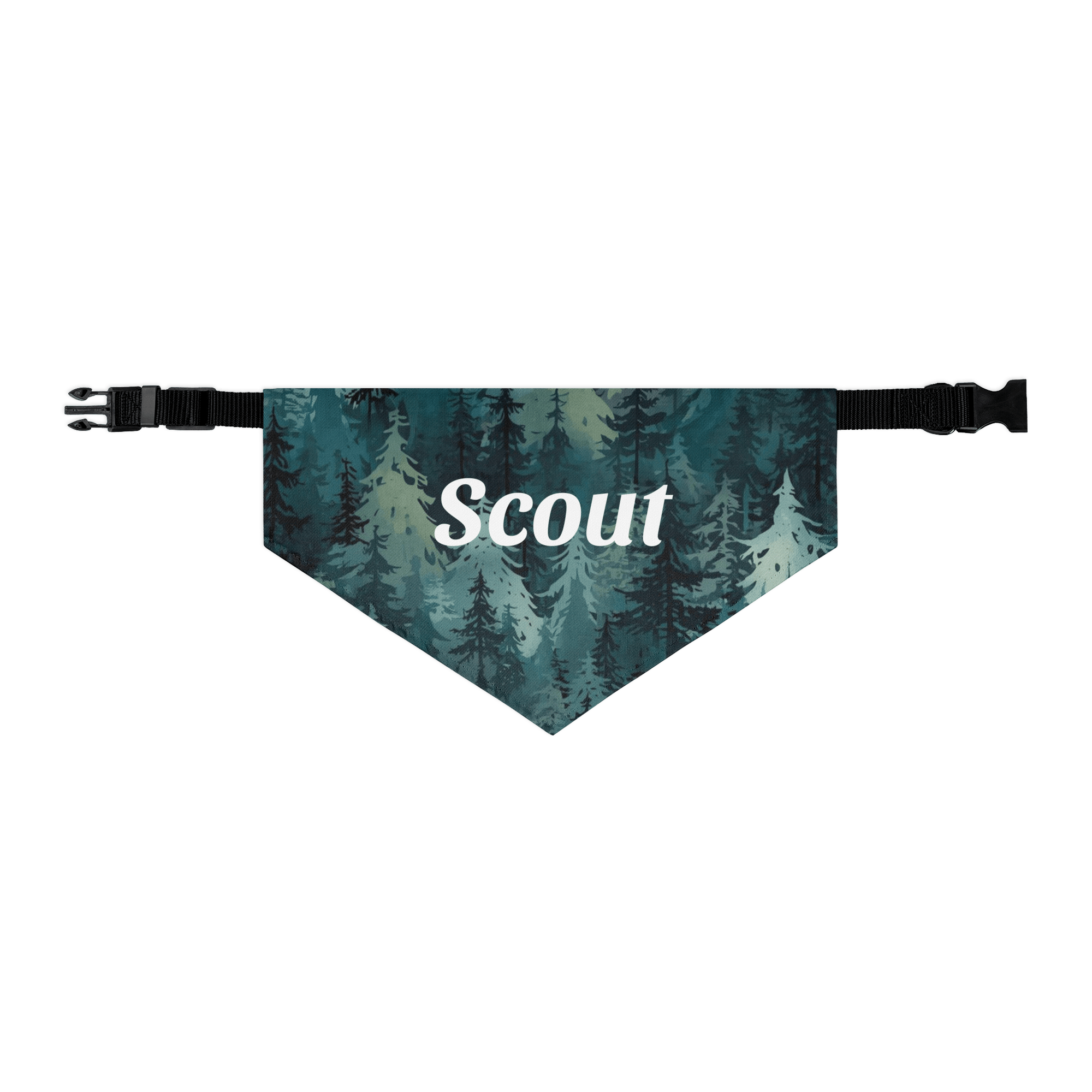 Enchanted Forest Personalized Pet Bandana with Built - In Collar - Heartland Stitch