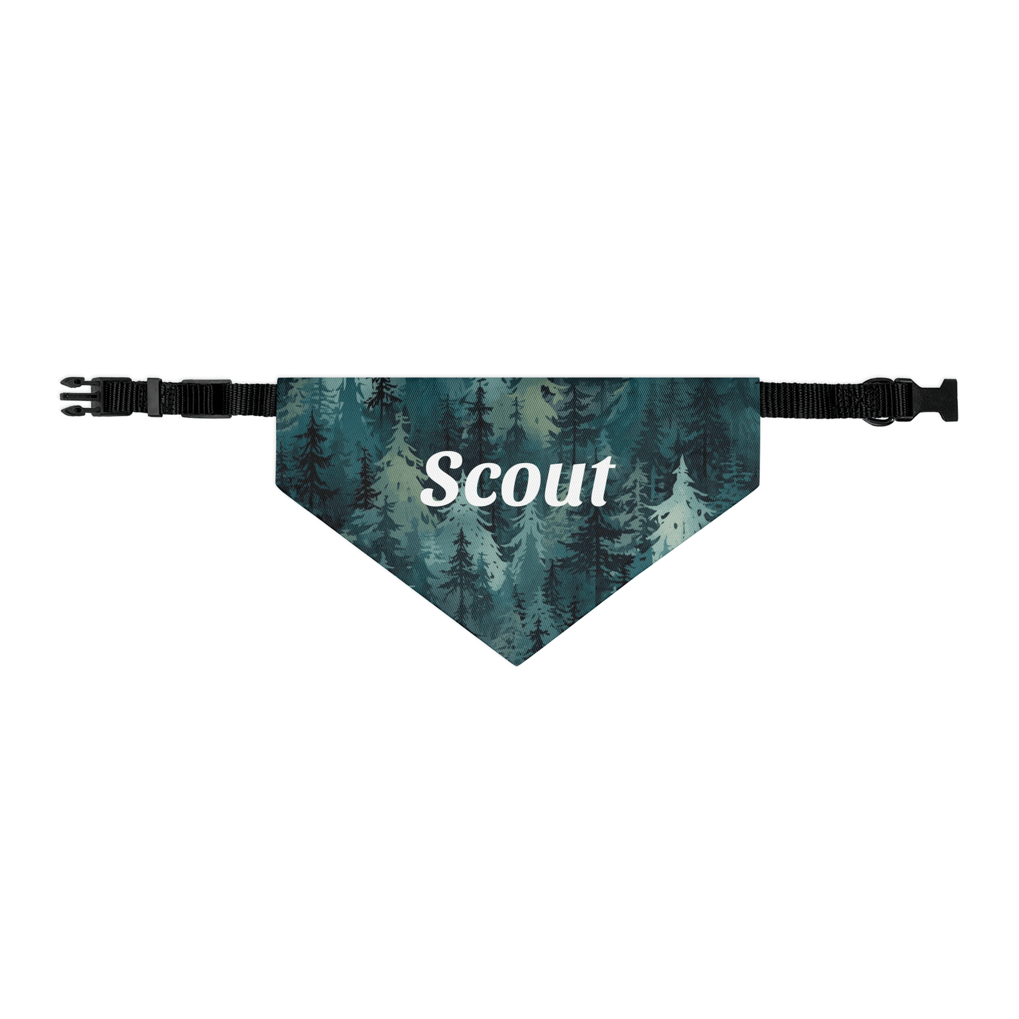 Enchanted Forest Personalized Pet Bandana with Built - In Collar - Heartland Stitch