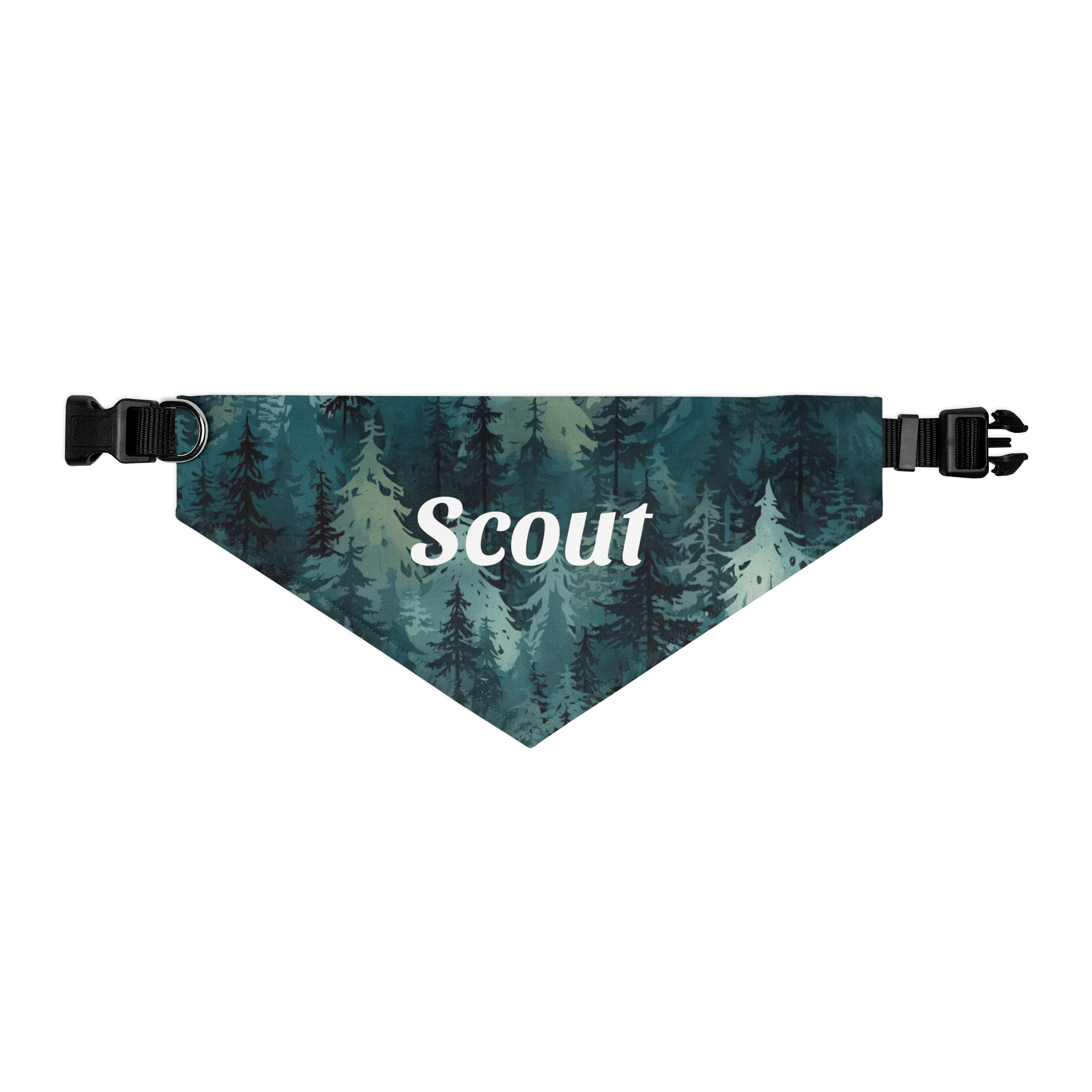 Enchanted Forest Personalized Pet Bandana with Built - In Collar - Heartland Stitch