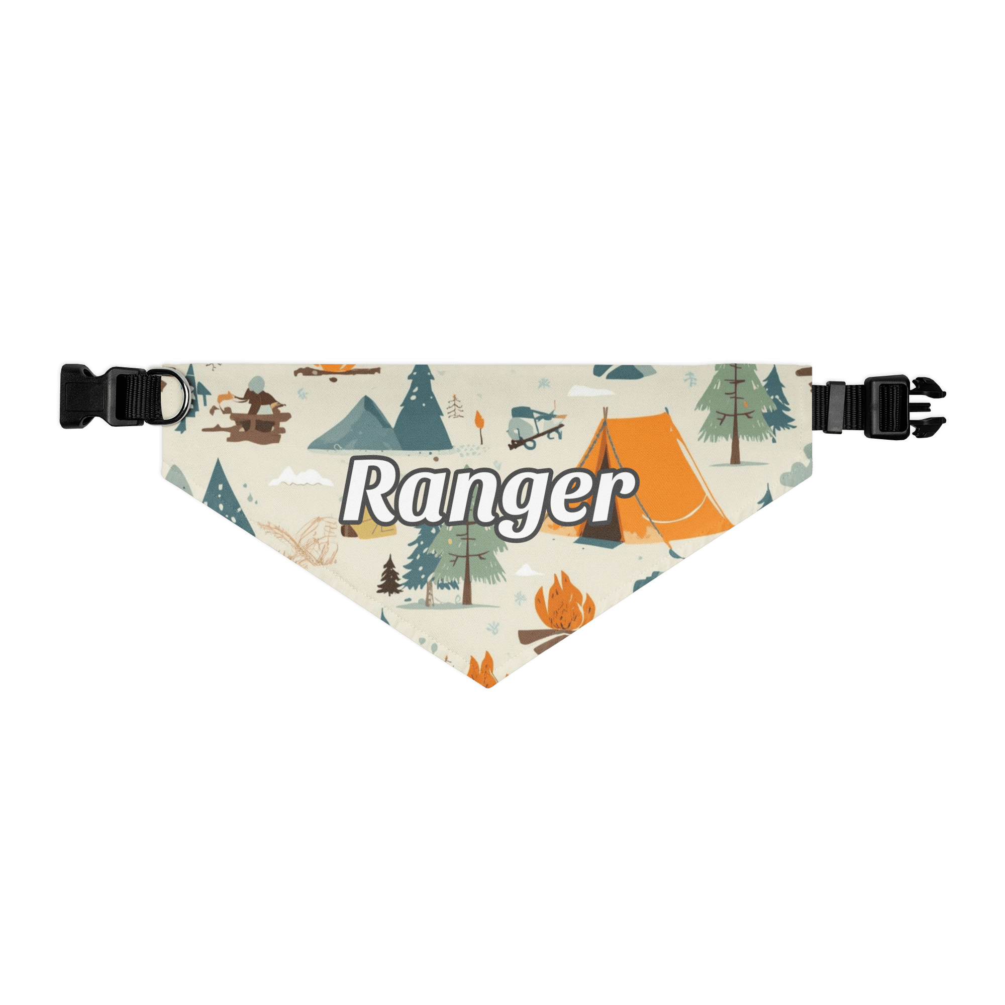 Happy Camper Personalized Pet Bandana with Adjustable Buckle Collar - Heartland Stitch