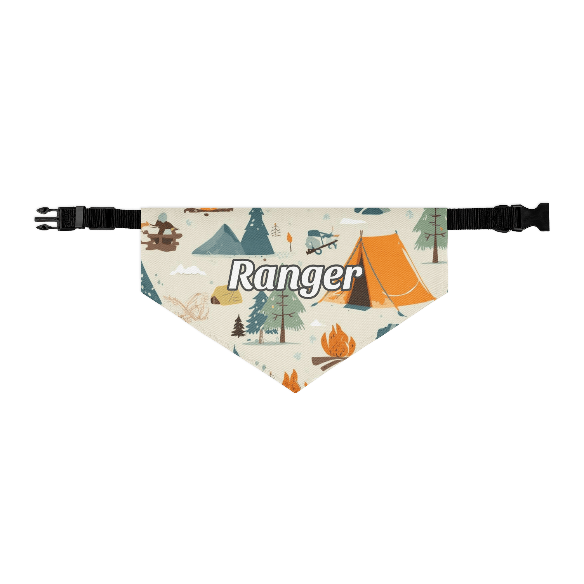 Happy Camper Personalized Pet Bandana with Adjustable Buckle Collar - Heartland Stitch