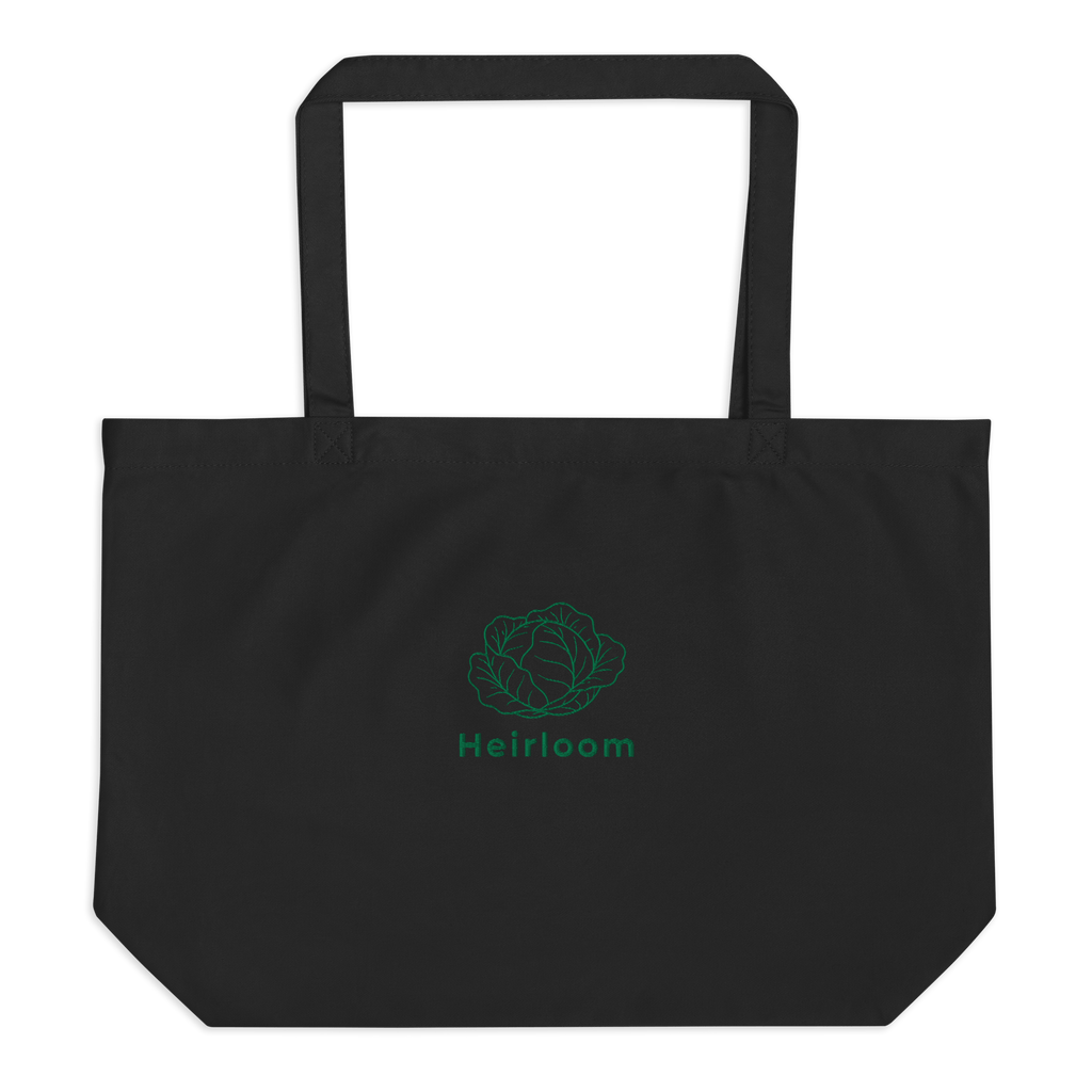 Heirloom Cabbage Embroidered Tote - Organic Cotton Market Bag - Heartland Stitch
